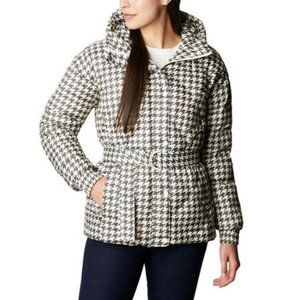 Columbia Women's ICY Heights Belted Jacket, Chalk Houndstooth Print, X-Small